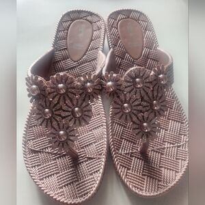 Capelli of New York Pink Floral Sandals